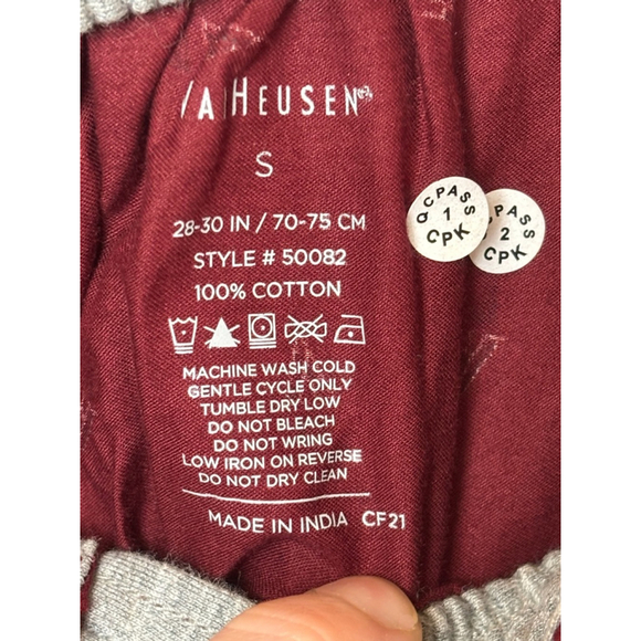 Van Heusen Men's Small Red Casual Woven Printed Pajama Loungewear Bottoms - Picture 9 of 12